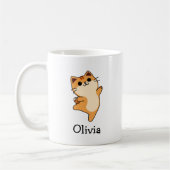 Niedlicher Orange Cat Individuelle Name Kaffeetasse (Links)