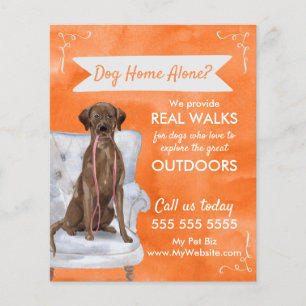 Niedlicher Orange Dog Walker Flyer mit Wirbel Bann