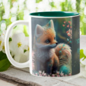 Niedlicher Orange Fox Bleibe Clever & Sip auf Pers Zweifarbige Tasse