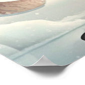 Niedlicher Orange Fox Eishockey Art Kinderzimmer Poster (Ecke)