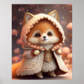 Niedlicher Orange Fox in einem Gewand Art Kinderzi Poster (Vorne)