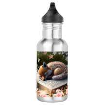 Niedlicher Orange Fox Schlafen auf Buch personalis