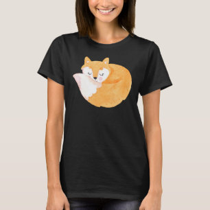 Niedlicher Orange Fox Vintage Aquarellfärbung Tier T-Shirt