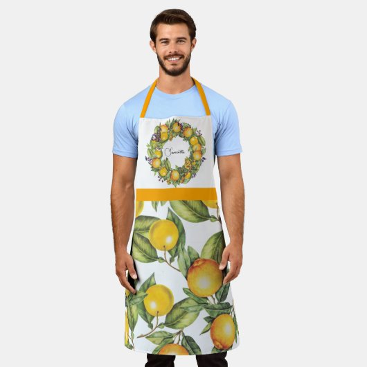Niedlicher Orange Fruchtdesign Personalisierter Na Schürze (Getragen)