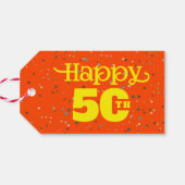 NIEDLICHER ORANGE-Geburtstag Geschenkanhänger (Rückseite Horizontal)