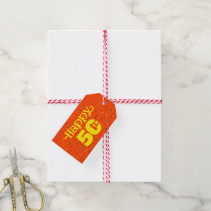 NIEDLICHER ORANGE-Geburtstag Geschenkanhänger