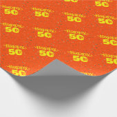 NIEDLICHER ORANGE-Geburtstag Geschenkpapier (Ecke)