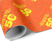 NIEDLICHER ORANGE-Geburtstag Geschenkpapier (Rolleneckpunkt)