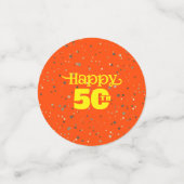 NIEDLICHER ORANGE-Geburtstag Konfetti (Klein Vorderseite)