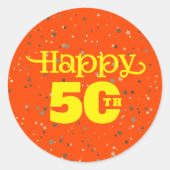 NIEDLICHER ORANGE-Geburtstag Runder Aufkleber (Vorderseite)