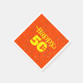 NIEDLICHER ORANGE-Geburtstag Serviette (Ecke)