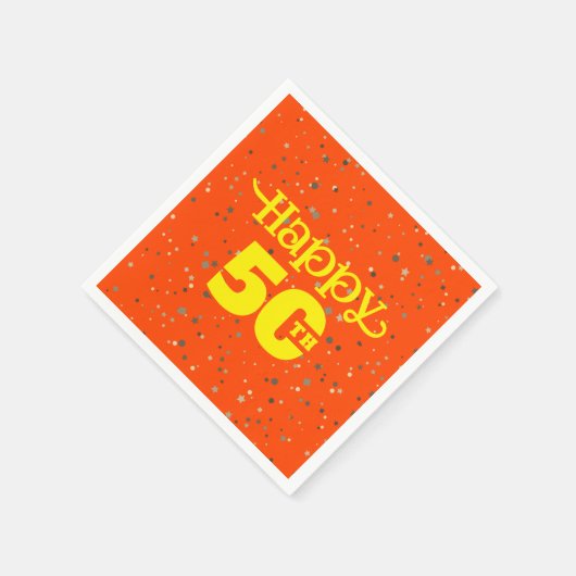 NIEDLICHER ORANGE-Geburtstag Serviette (Ecke)