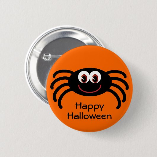 Niedlicher Orange Halloween-Spielleiter Button (Vorne & Hinten)