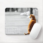 Niedlicher orange Katzen-Foto-individueller Name Mousepad (Mit Mouse)