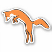 Niedlicher Orange Leaping Fox Aufkleber (Vorderseite)