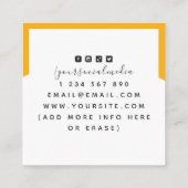 Niedlicher Orange Pet Face Animal Care Salon Welln Quadratische Visitenkarte (Rückseite)