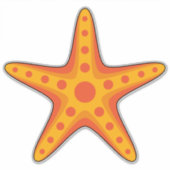 Niedlicher Orange Starfish Cartoon Aufkleber (Vorderseite)