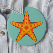 Niedlicher Orange Starfish Cartoon Button (Beispiel)