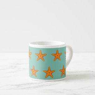 Niedlicher Orange Starfish Cartoon Espressotasse