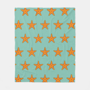 Niedlicher Orange Starfish Cartoon Fleecedecke