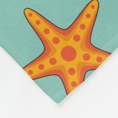 Niedlicher Orange Starfish Cartoon Fleecedecke (Ecke)