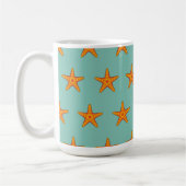 Niedlicher Orange Starfish Cartoon Kaffeetasse (Links)