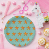 Niedlicher Orange Starfish Cartoon Pappteller (Party)
