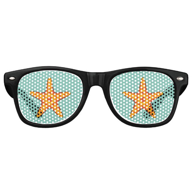 Niedlicher Orange Starfish Cartoon Partybrille (Vorderseite)
