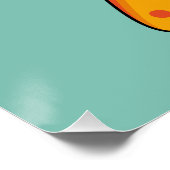 Niedlicher Orange Starfish Cartoon Poster (Ecke)