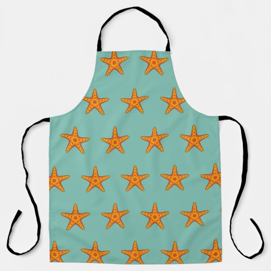 Niedlicher Orange Starfish Cartoon Schürze (Vorderseite)