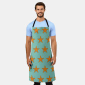 Niedlicher Orange Starfish Cartoon Schürze (Getragen)