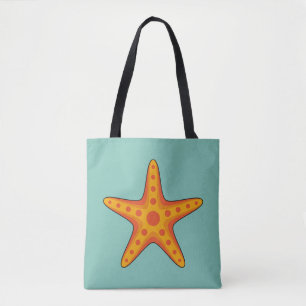 Niedlicher Orange Starfish Cartoon Tasche
