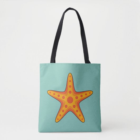 Niedlicher Orange Starfish Cartoon Tasche (Vorderseite)