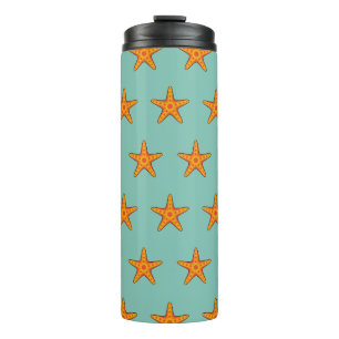 Niedlicher Orange Starfish Cartoon Thermosbecher