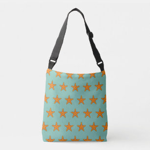 Niedlicher Orange Starfish Cartoon Tragetaschen Mit Langen Trägern