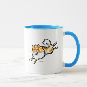 Niedlicher orange weißer Spitz Tasse