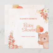 Niedlicher Orangefarbener Bär Dankeskarte (Vorne/Hinten)