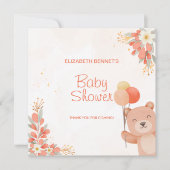 Niedlicher Orangefarbener Bär Dankeskarte (Vorderseite)