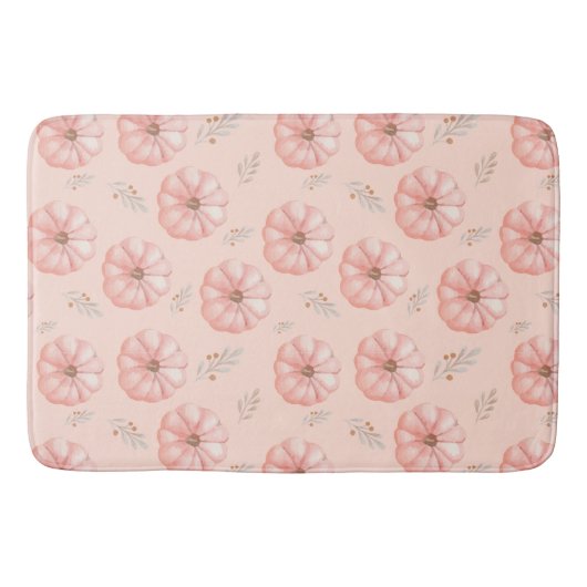 Niedlicher Orangefarbener Kürbisfall Badematte (Vorderseite)