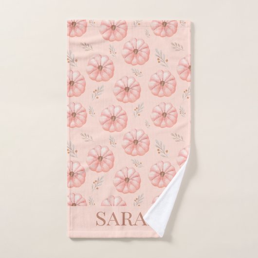 Niedlicher Orangefarbener Kürbisfall Badhandtuch Set (Handtuch)