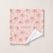 Niedlicher Orangefarbener Kürbisfall Badhandtuch Set (Waschlappen)