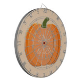 Niedlicher orangefarbener neutraler Pumpkin-Vater Dartscheibe (Vorderseite Links)