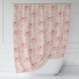 Niedlicher Orangefarbener Pumpkin Fall Duschvorhan Duschvorhang