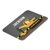 Niedlicher Orangen Baggerbaukasten Magnet (Linke Seite)