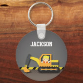 Niedlicher Orangen Baggerbaukasten Schlüsselanhänger (Vorderseite)