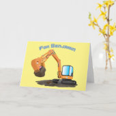 Niedlicher Orangenbagger-Cartoon Karte (Gelbe Blume)