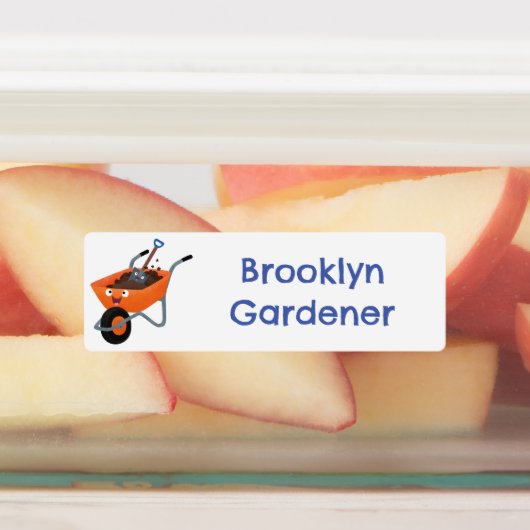 Niedlicher Orangenbarren-Cartoon personalisiert Etiketten (Befestigt)