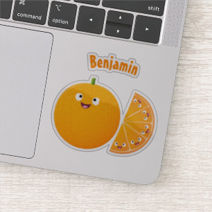 Niedlicher Orangenfrucht-Cartoon Aufkleber