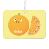 Niedlicher Orangenfrucht-Cartoon Autolufterfrischer (Rückseite)