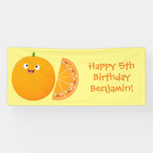 Niedlicher Orangenfrucht-Cartoon Banner